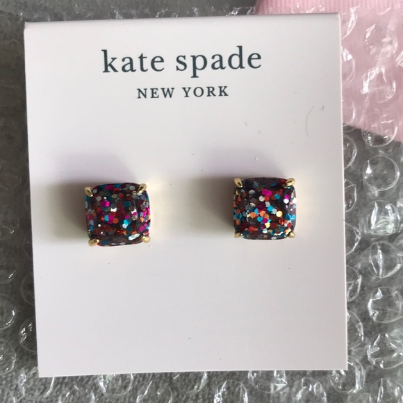 kate spade Jewelry - Kate Spade mini square stud earrings sparkle